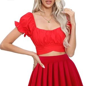 ⭐️3 for $20 Ruffle Short Sleeve Tie Back Summer Off Shoulder Top